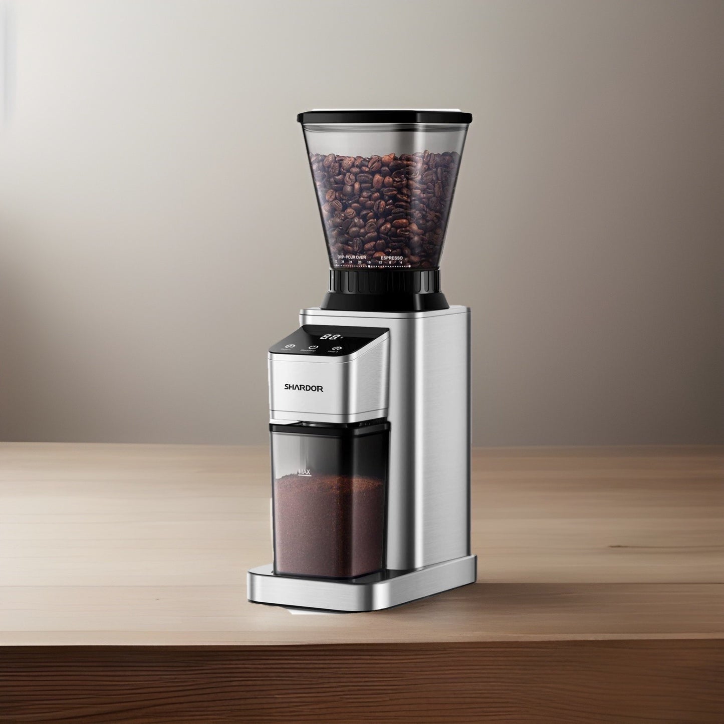Anti-Static Conical Burr Coffee Grinder with Precision Timer Touch Screen NIB