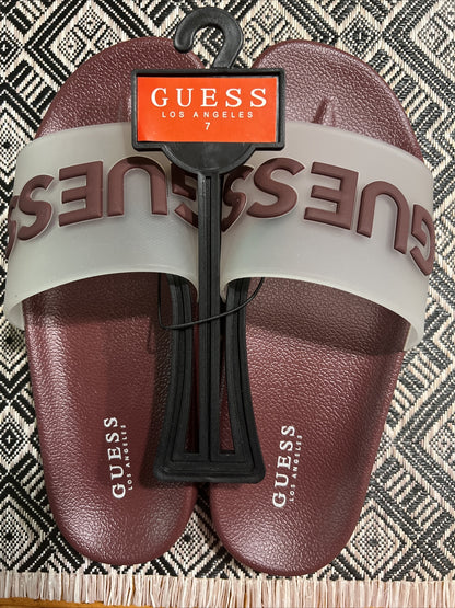 Pool Slides Flat Guess GFLANA Size 7 / Wine