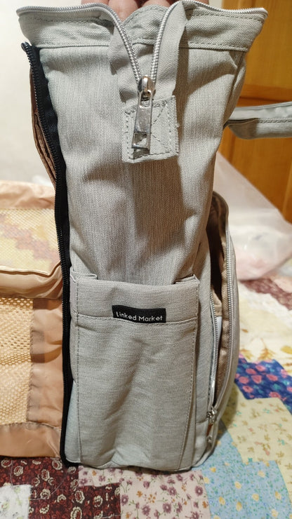 Linked Market 3in1 Diaper Bag Backpack with Changing Station, Travel Bassinet 