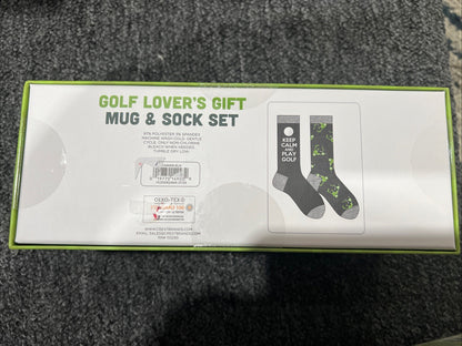 Golf Lover’s Gift Mug & Sock Set Crew Socks Men’s 10-13 - New in a Box 