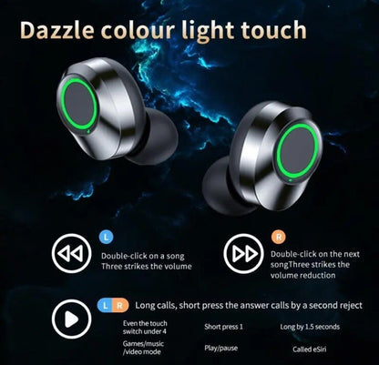 YD03 Wireless Bluetooth In Ear Headset Large Screen Smart Digital Display NIB