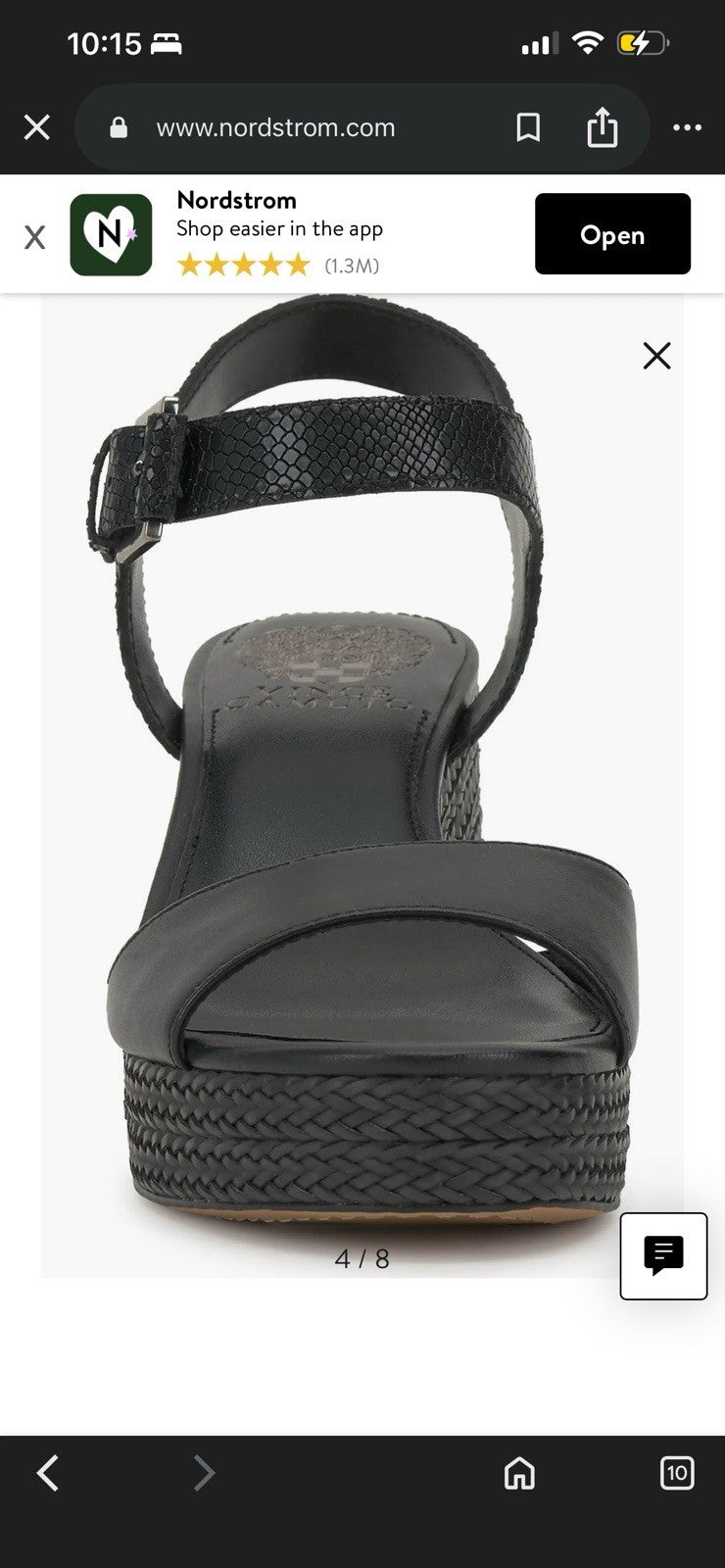 Vince Camuto Ranneli Black Two Tone Snake Leather Espadrille Sandals