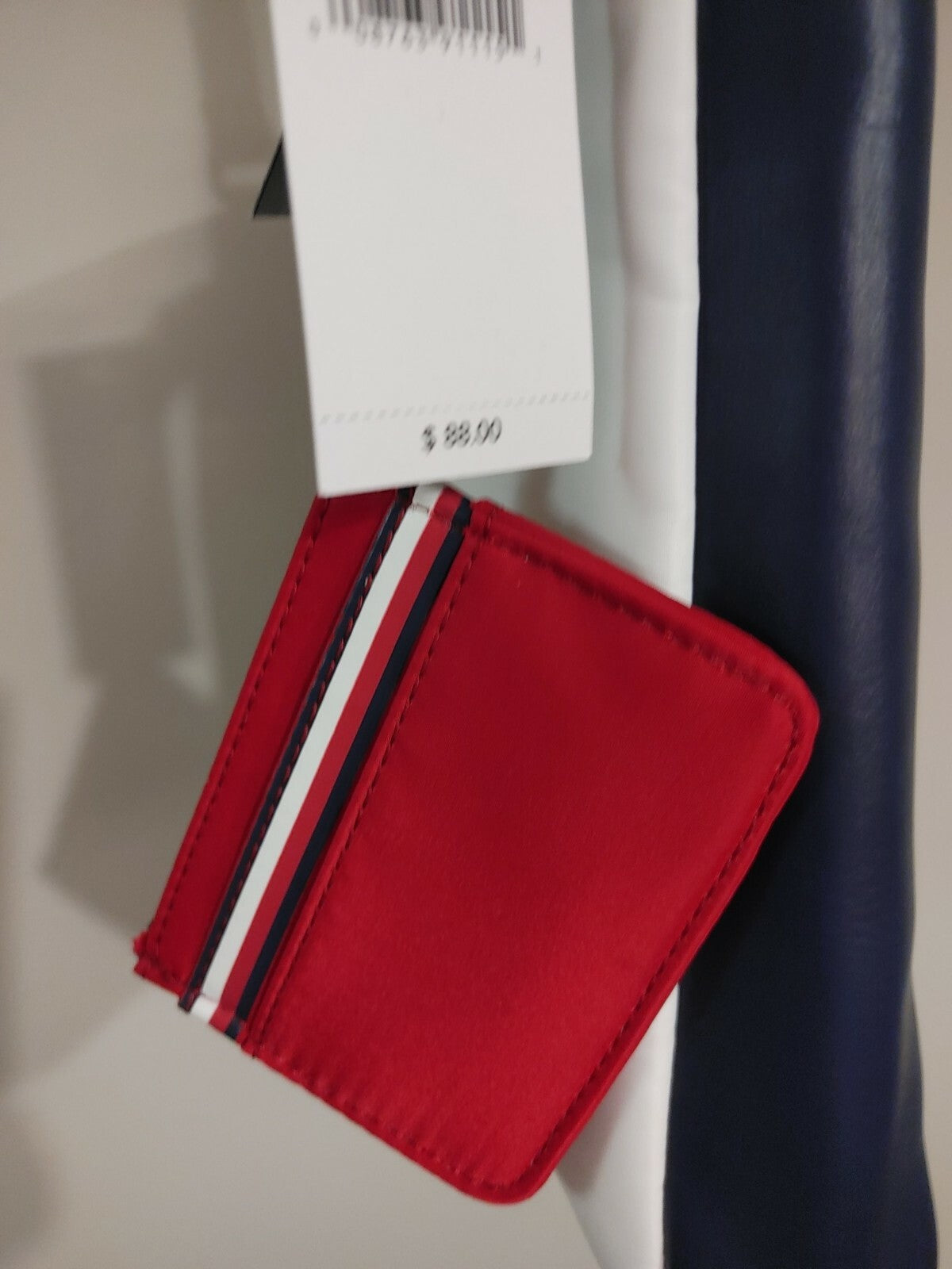 Tommy Hilfiger Shopper Nylon Bag Navy Blue/White/ Red w/ Pouch/Card Case