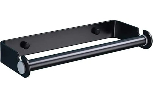 Matte Black Undermount Paper Towel Holder for Kitchen
