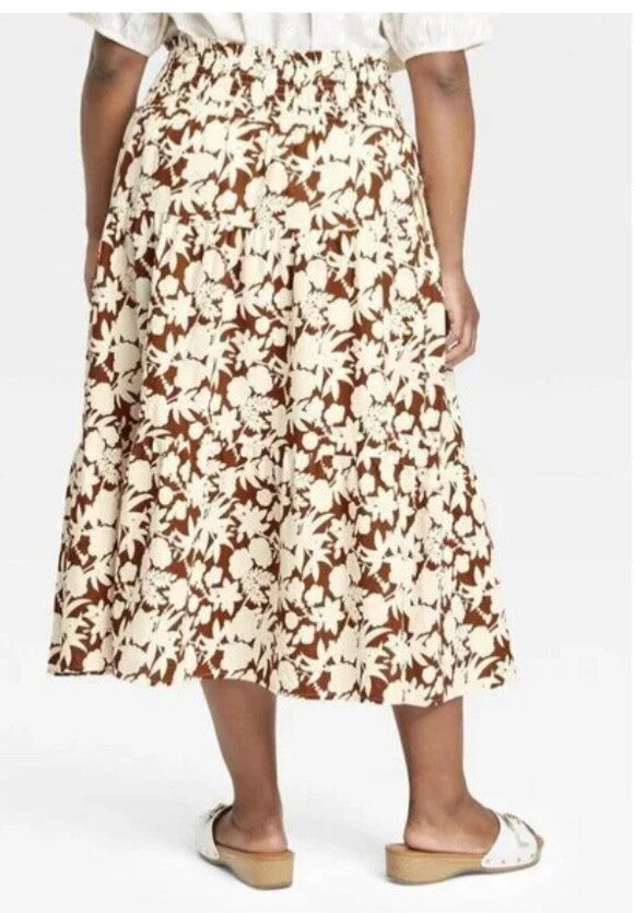Universal Thread High Rise Tiered Midi A Line Skirt  (Select Size)