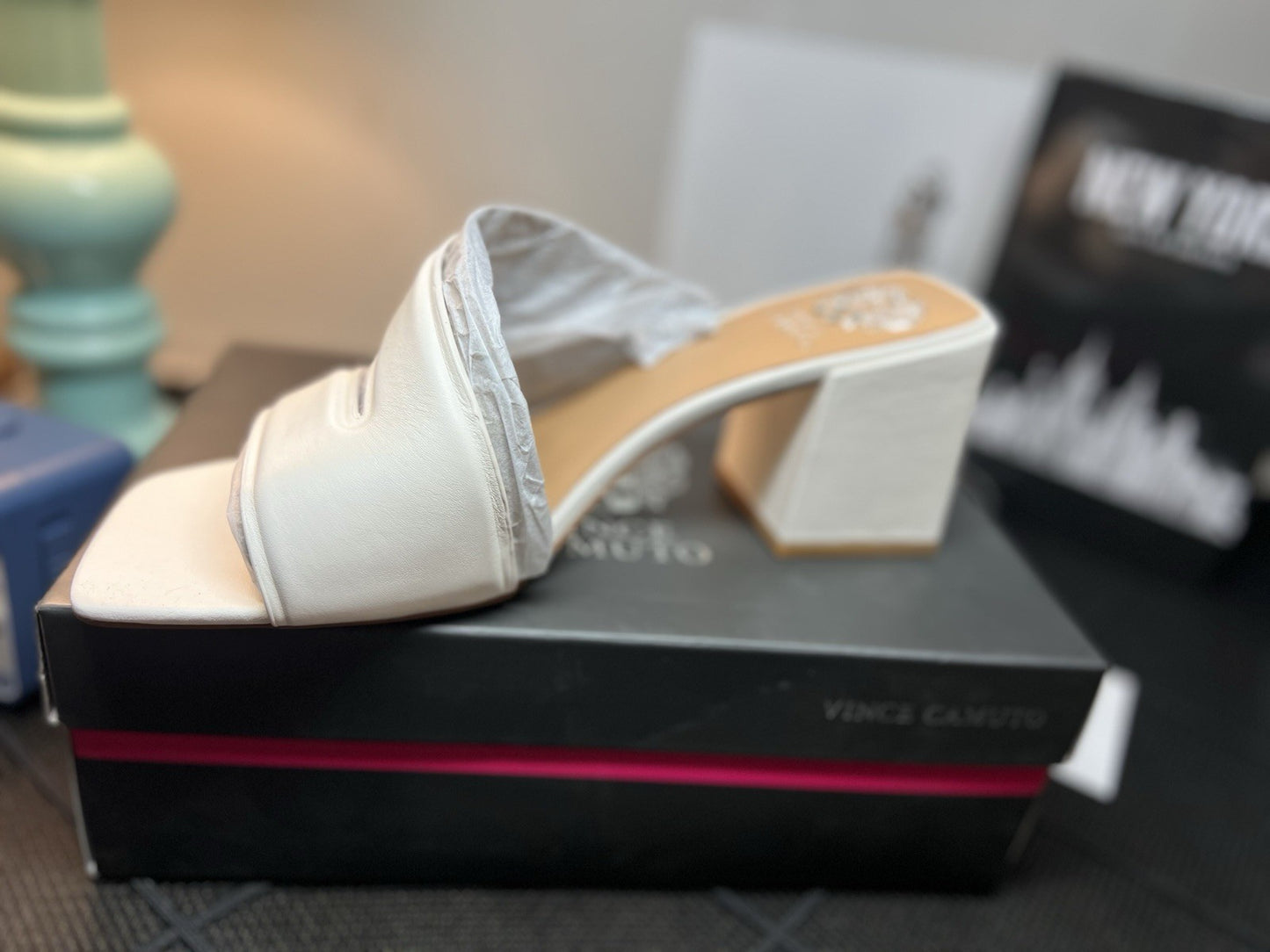 Vince Camuto Leather Strappy Mules Jinani Coconut Cream  Baby Sheep Size 12M