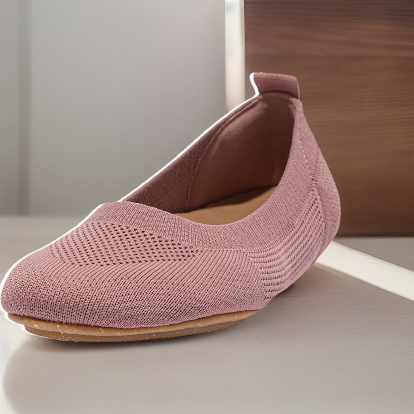 fitflop™ Women's 6.5 Allegro Multi-Knit Ballet Pumps Slip-On Shoes in Warm Rose