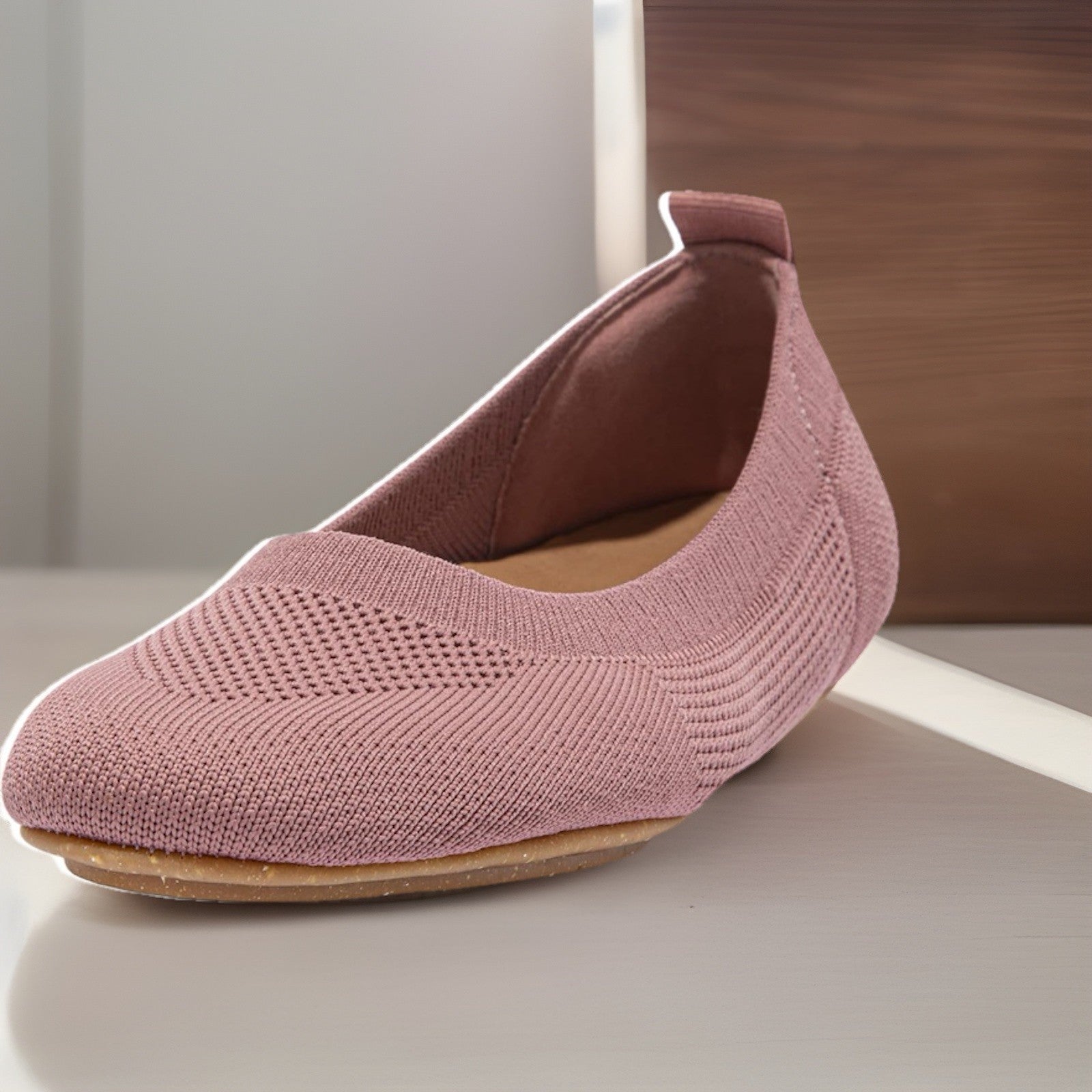 fitflop™ Women's 6.5 Allegro Multi-Knit Ballet Pumps Slip-On Shoes in Warm Rose