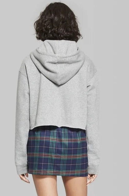 Wild Fable Women’s Heather Grey Cropped Hoodie Long Sleeve Medium NWT SRP$18
