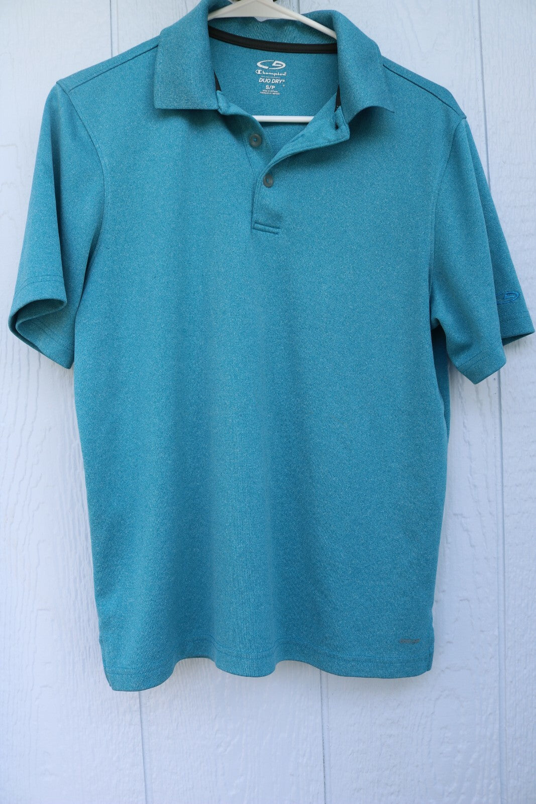MENS CHAMPION DUO DRI POLO BLUE SHIRT SIZE S/P