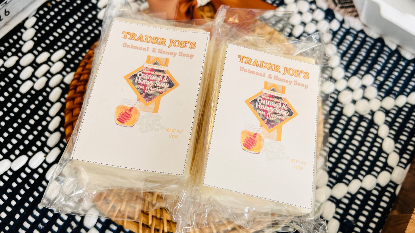 Trader Joe’s Oatmeal and Honey Pure Vegetable Soap Natural Bath -2 Bars NEW