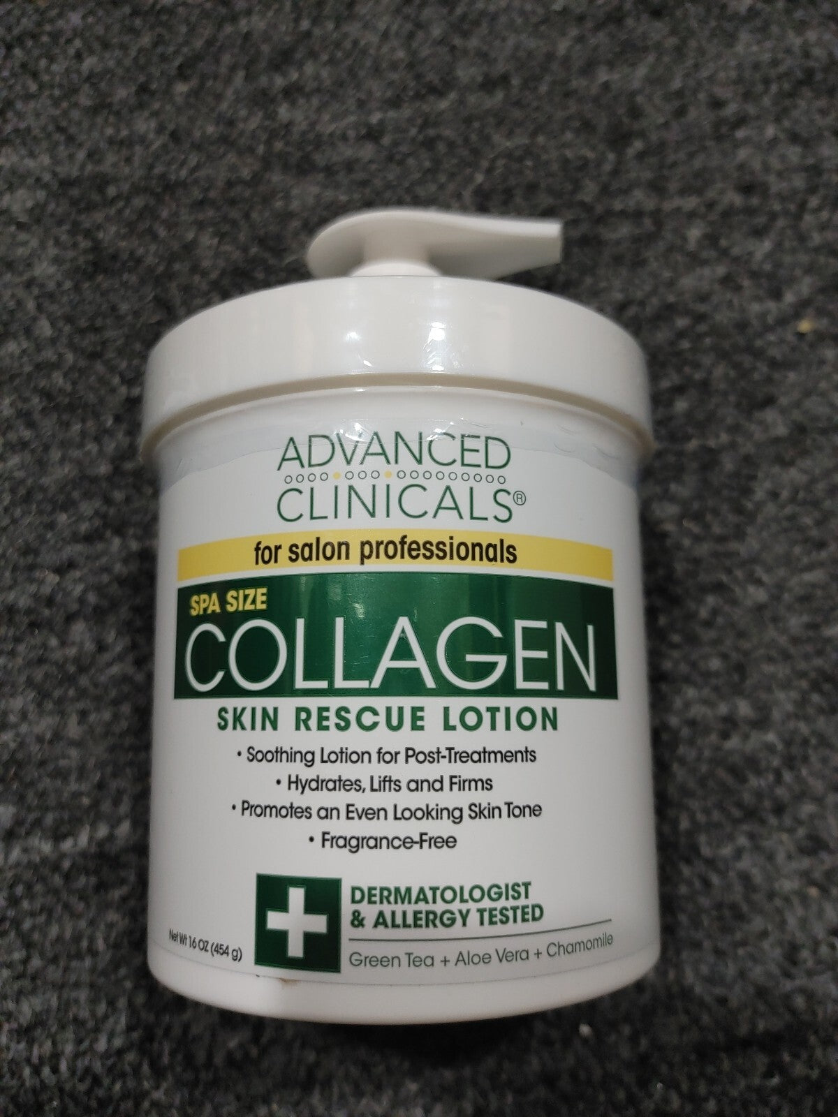 Advanced Clinicals Spa Size Collagen Skin Rescue Lotion 16 Oz (454g)