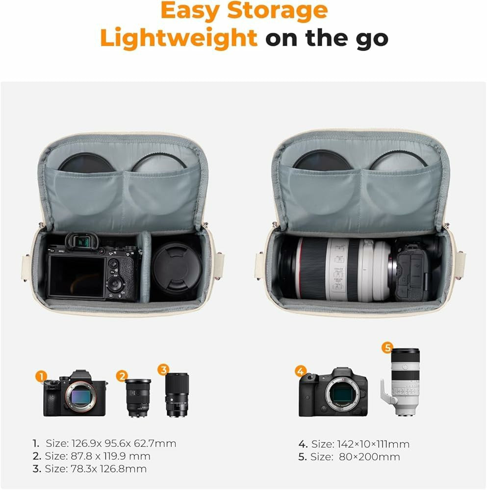 K&F Concept Small Camera Sling Bag for DSLR/Mirrorless Waterproof Shoulder Bag