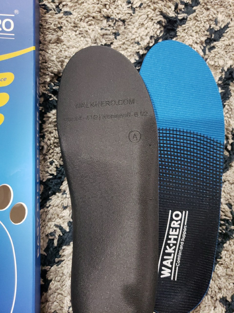 Walk Hero Plantar Fasciitis Feet Insoles Arch Supports Orthotic Men's 4-4.5 