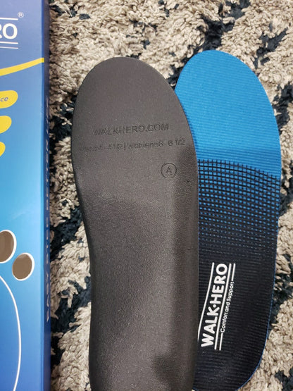 Walk Hero Plantar Fasciitis Feet Insoles Arch Supports Orthotic Men's 4-4.5 