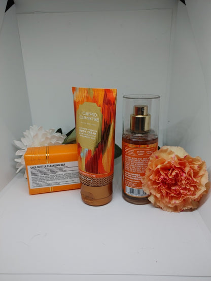 Bath & Body Works Calypso Clementine Mist Mini Travel 2.5 oz , Body Cream +Soap