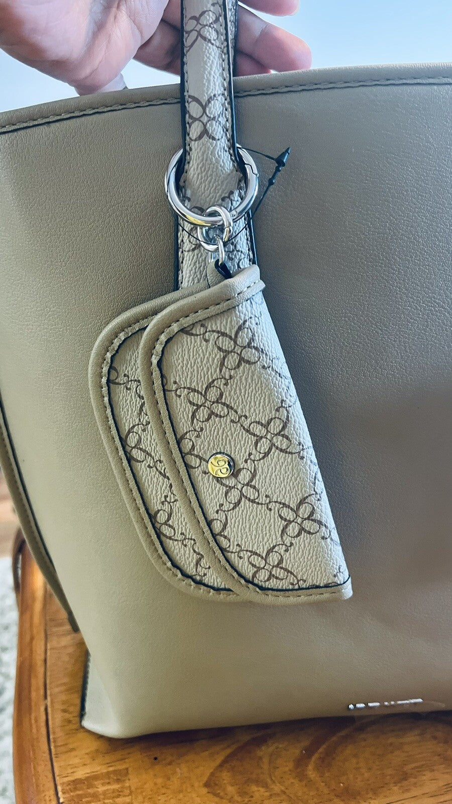 Nine West Jodie Carry all Logo Tote Bag/ Mushroom Multi NWT