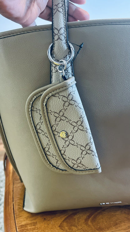 Nine West Jodie Carry all Logo Tote Bag/ Mushroom Multi NWT