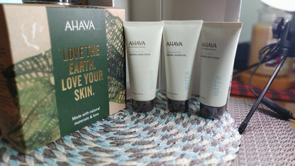 AHAVA Dead Sea Mineral Hand Cream Body Lotion Shower Gel Set Revitalize Skin 