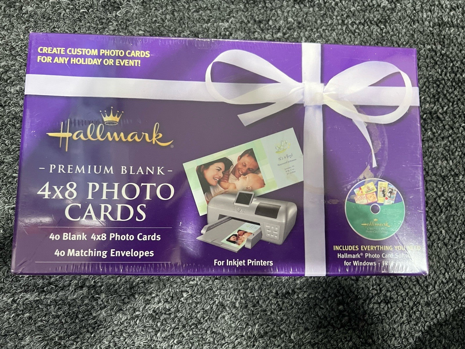 Hallmark Premium Blank 4x8 Photo Cards 40 pcs For Inkjet w/ Software New Sealed