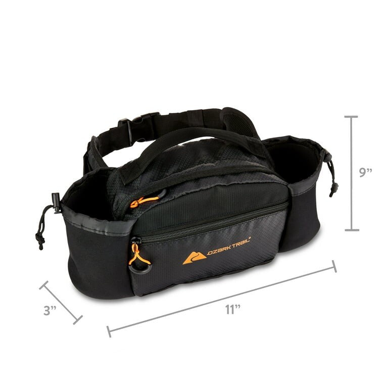 OZARK TRAIL OUTDOOR EQUIPMENT Multipurpose LUMBAR PACK Multiple Storage/ BLACK