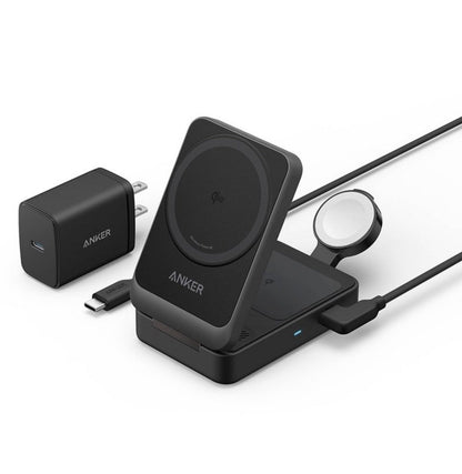 Anker MagGo 3-in-1 Cube Charging Station with Qi2 for iPhone Airpod Apple Watch