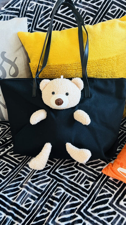 Teddy Bear Tote Bag- Mommy Bag/ shoulder Bag /cute Weekender Bag For Teens