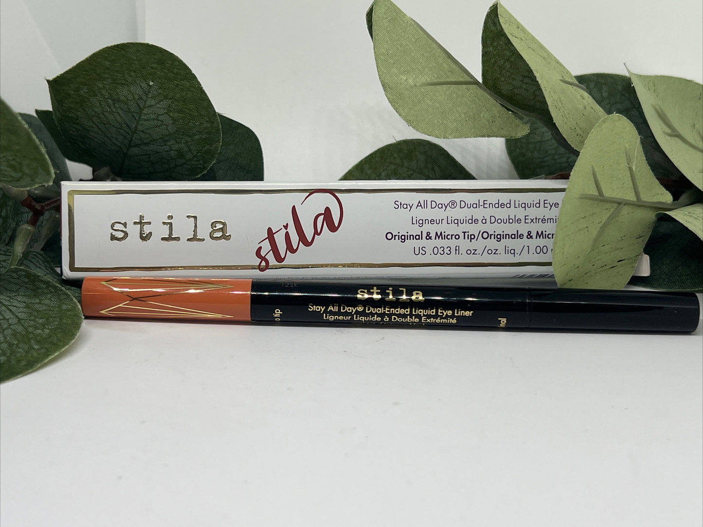 Stila Stay Dual-Ended Waterproof Liquid Eye Liner (intense black & Mai Tai) New