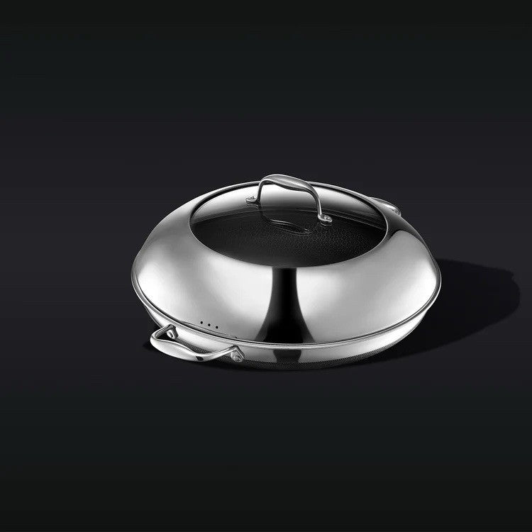 HexClad Hybrid Nonstick 14-Inch Frying Pan with Tempered Glass Lid - $219 MSRP