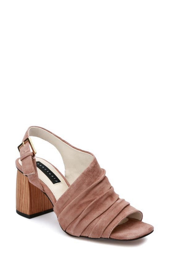 Sanctuary Regal Slouchy Asymmetric  Desert Taupe Sz 8.5 Wood Block Heel MSRP$139