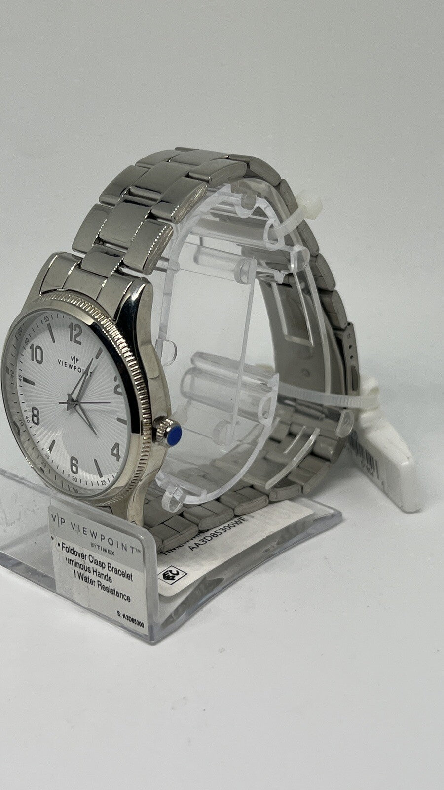 Timex Viewpoint Silver  Watch AA3D85300 Unisex Watch Foldover Clasp Bracelet NEW