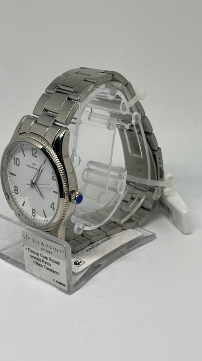 Timex Viewpoint Silver  Watch AA3D85300 Unisex Watch Foldover Clasp Bracelet NEW