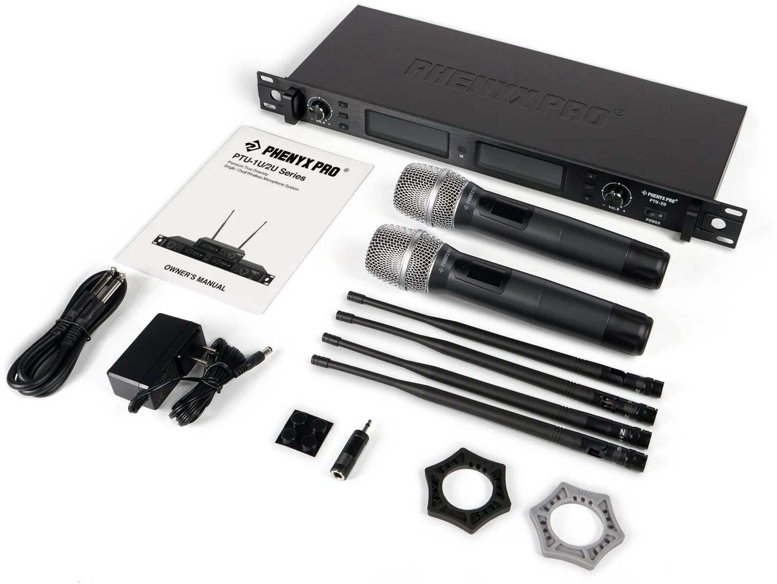 Phenyx Pro Wireless Microphone System, True Diversity Dual Cordless Mic Set, ...