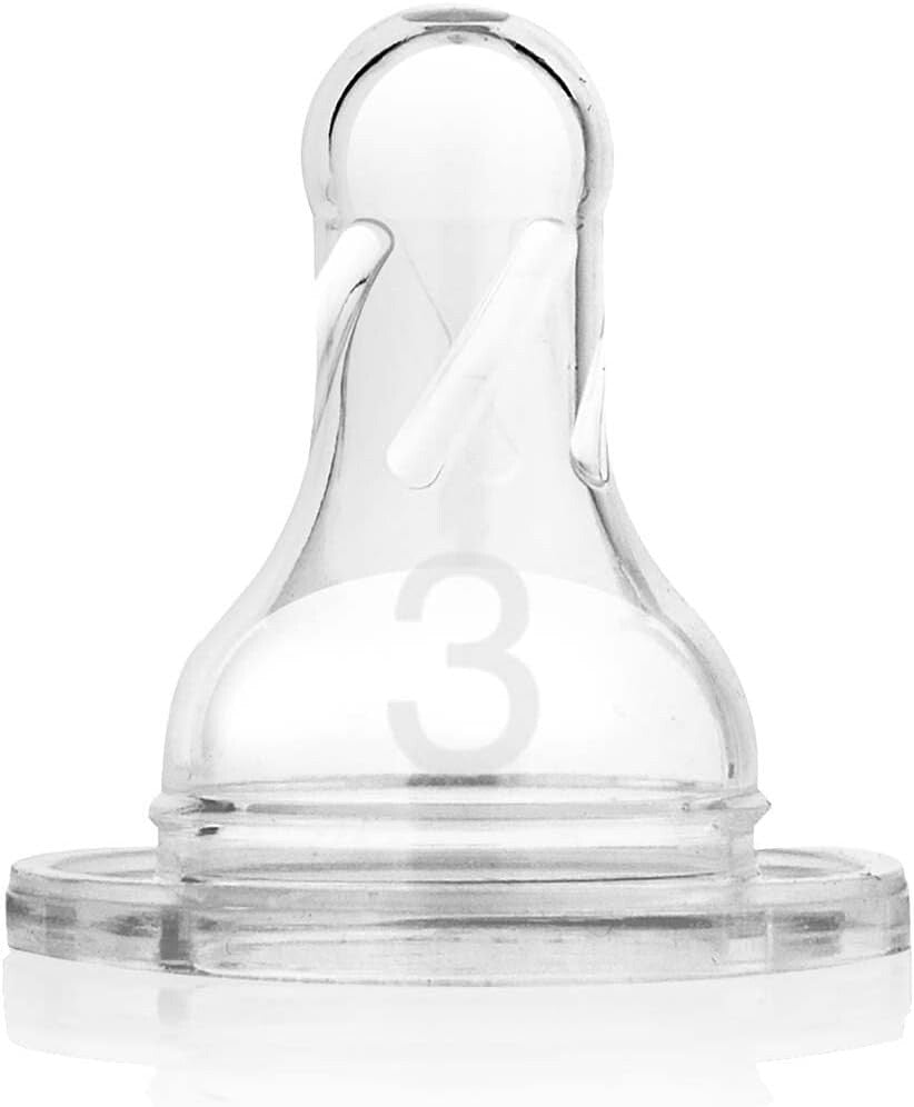 Dr Brown's Level 3 + Wide Neck Baby Bottle Nipple 6m+ Fast Flow 2 pack