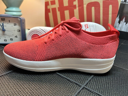 FitFlop Womens F-SPORTY UBERKNIT Athletic Sneakers Breathable Slip on NIN Red