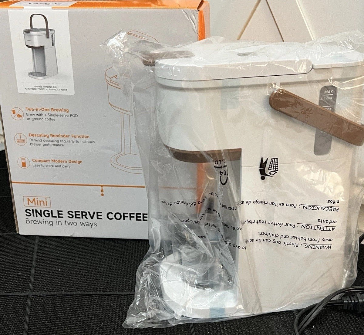 Single Serve One Cup Coffee Maker, for K Cups and Grounds, Mini Coffee Maker
