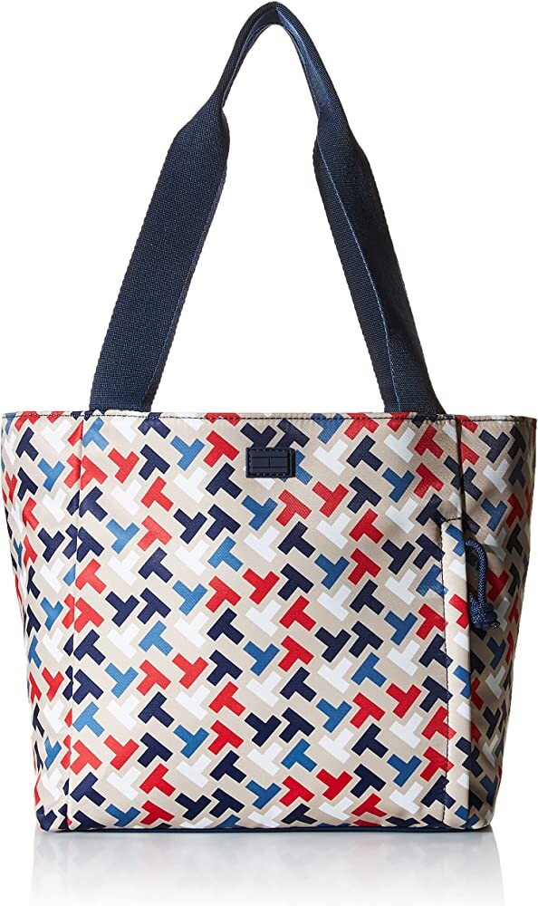 Tommy Hilfiger Handbag Tote with Pouch Multi Print Nylon SRP $138