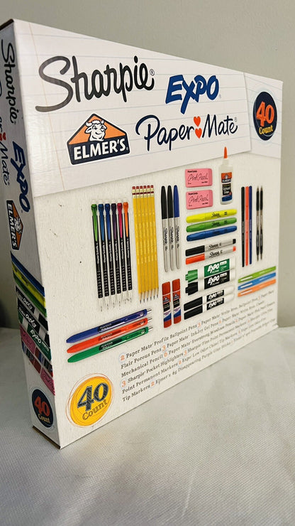 Sharpie/Expo/ Elmer's &Paper Mate 40-pc School Office Supply Set Kit NEW
