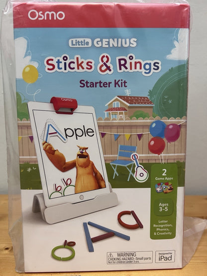 Osmo Little Genius Sticks & Rings Starter Kit for iPad NEW  w/Osmo base MSRP $64