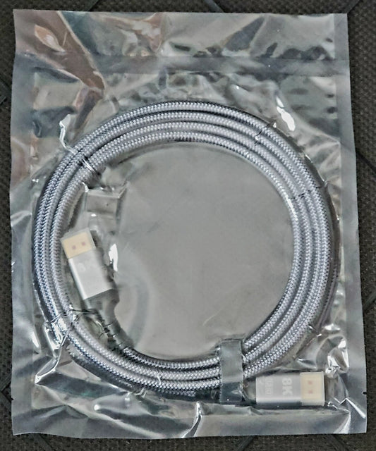 UHD 8K DisplayPort Cable 10FT 8K@60hz, 4K@144hz32.4Gbps, HDR, DP to DP Cord