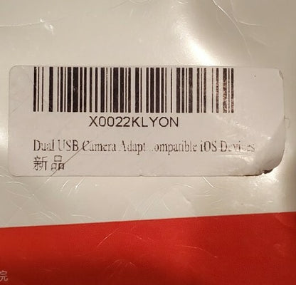 Dual USB  Camera- iOS Adapter W/USB C
