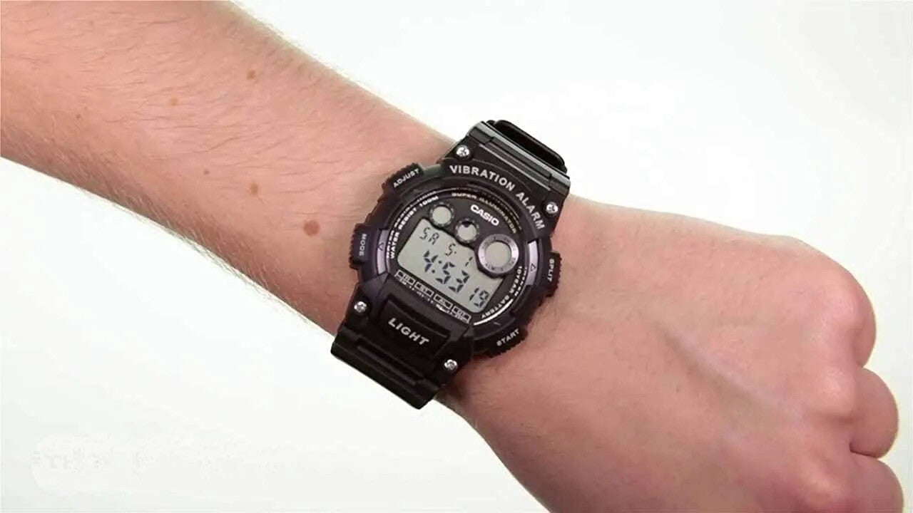 Casio W735H-1AV, Black, 100m Water Resistance /Resin Men Watch w/free Clear case