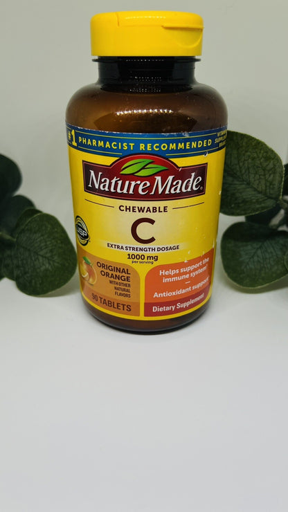 Nature Made Extra Strength Dosage Chewable Vitamin C 1000 mg 90 Tablets 11/2025
