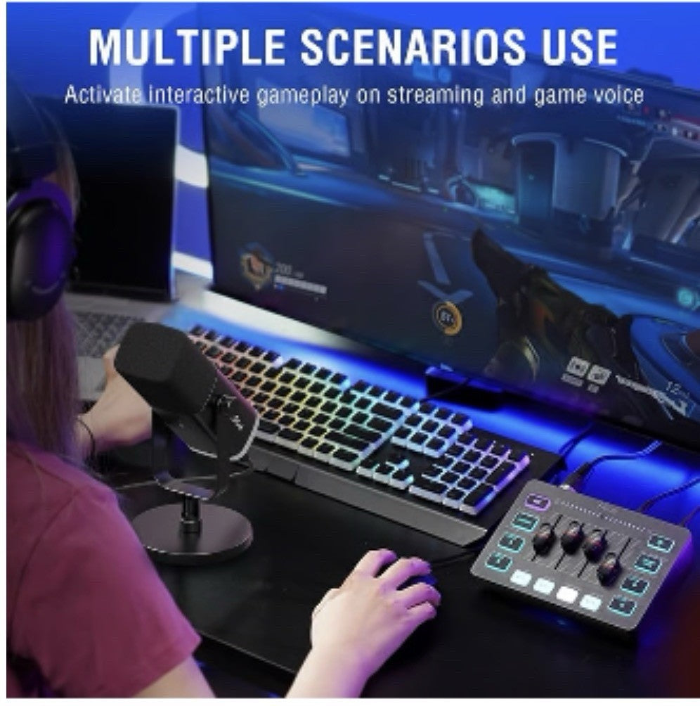 FIFINE Gaming Equipment Bundle, Dynamic XLR/USB Gaming Microphone Set With Mixer