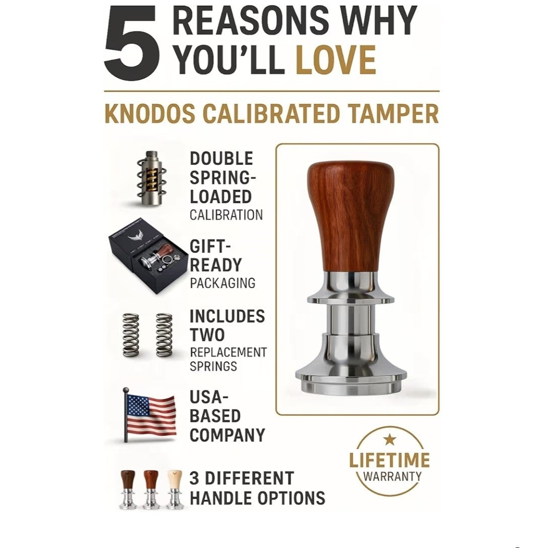 KNODOS 53.3mm Auto Leveling Calibrated Tamper V2 Premium Espresso Tool 54mm