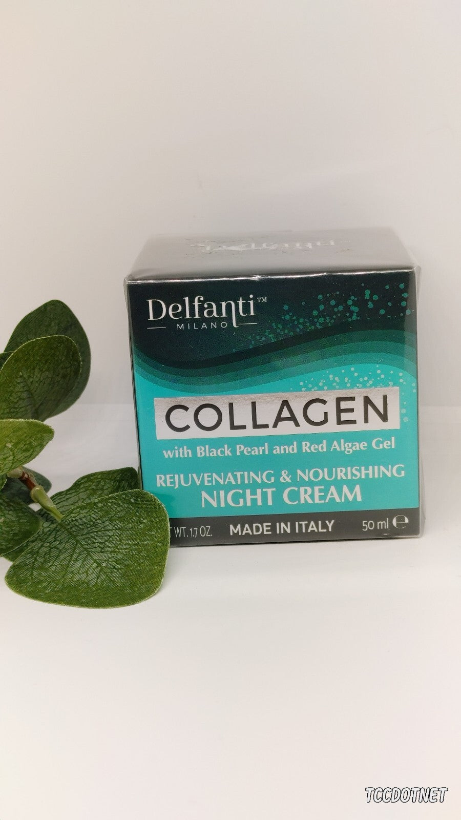 Delfanti Milano Collagen Night Cream with Black Pearl & Red Algae Gel 1.7 oz