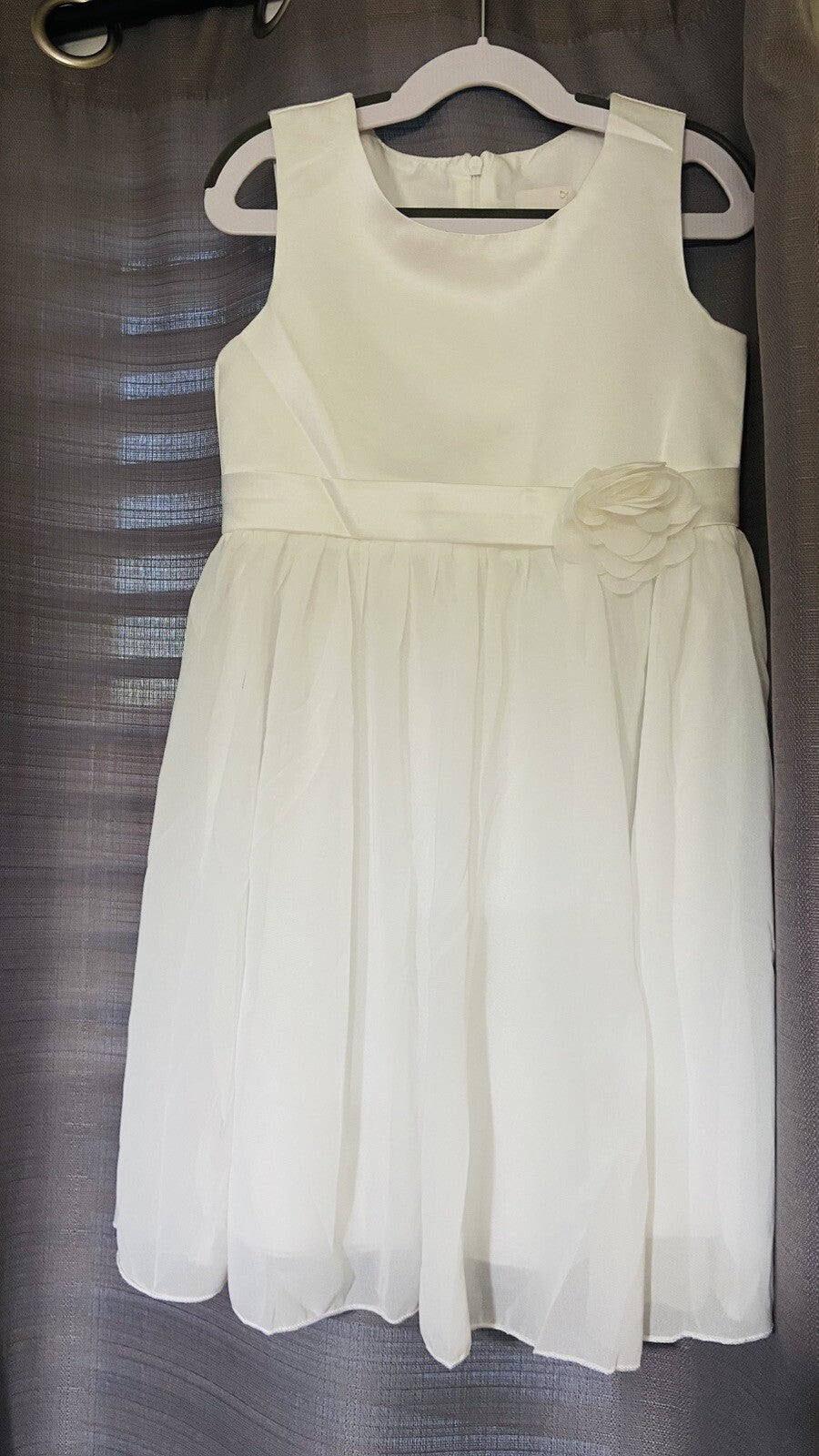 Flower Girl Wedding Party First Communion Dress Ivory  6-7Years