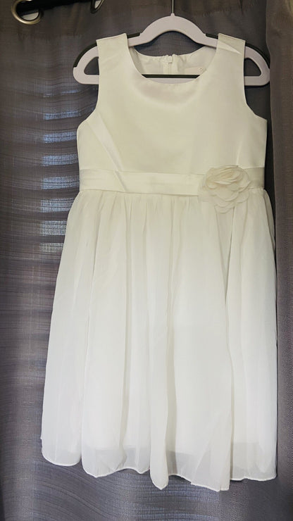 Flower Girl Wedding Party First Communion Dress Ivory  6-7Years