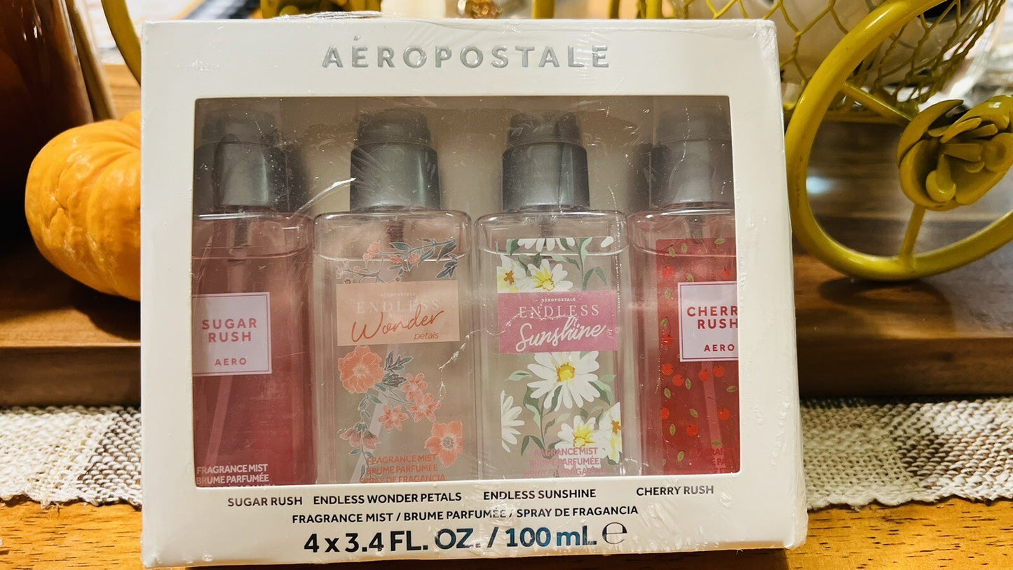 Aeropostale Fragrance Mist Sugar Rush Endless Wonder Petals Endless Sunshine Set