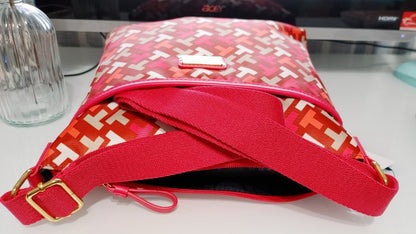 Tommy Hilfiger Logo Neon Pink Crossbody Medium Handbag NWT $78 (Sale $39.99)